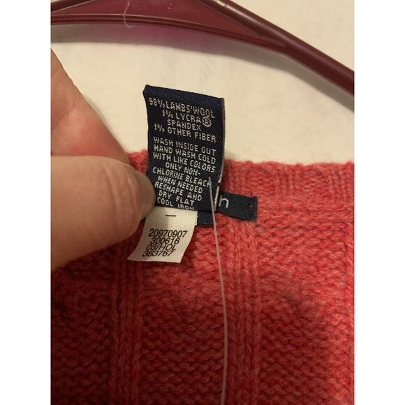 Gap Cable Knit 98% Lambswool NWT XXL Red Men's Sweater Vintage - Picture 4 of 5